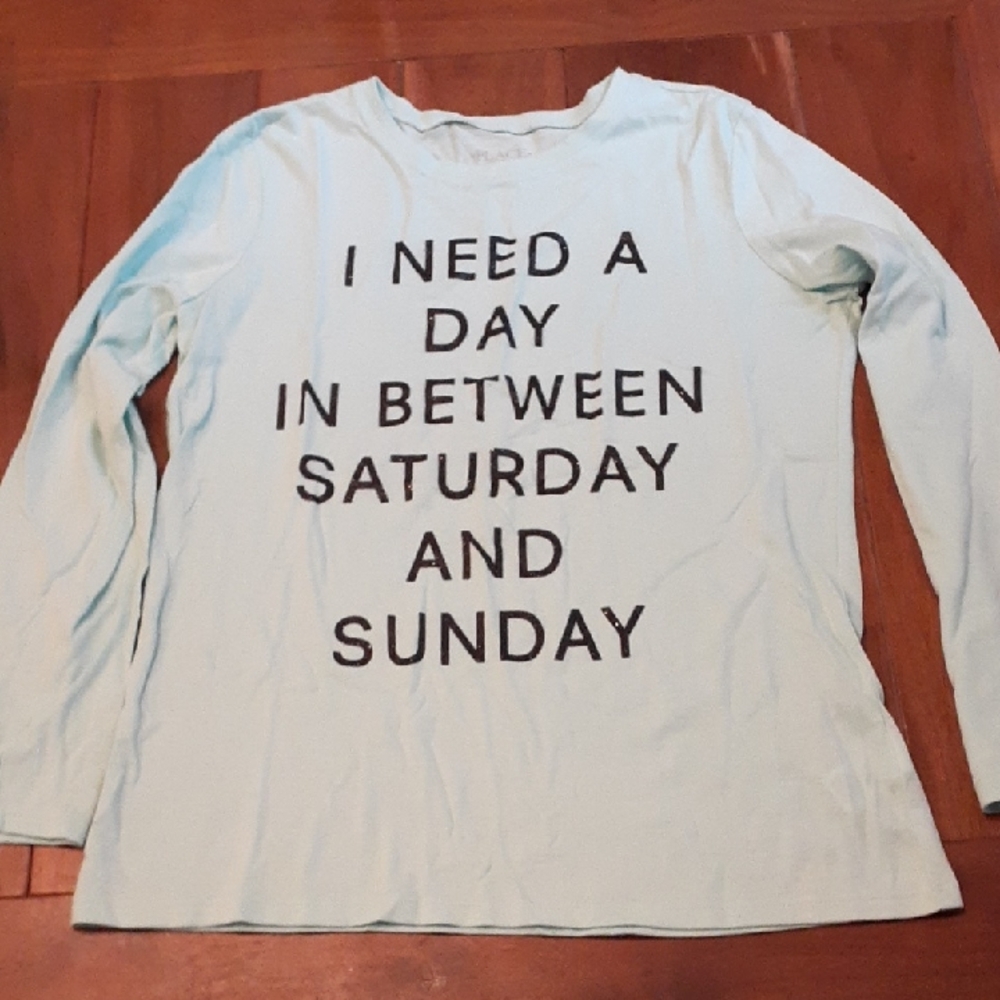 Children's Place Light Turquoise Long Sleeve T, Size XL (14)
